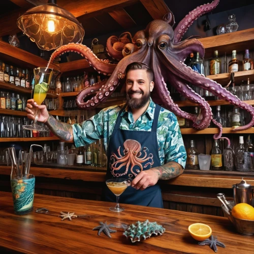 octopus tentacles,octopus,fun octopus,kraken,calamari,squid rings,shrimp cocktail,cephalopod,giant squid,giant pacific octopus,cephalopods,tentacles,cnidarian,cocktail garnish,cocktail umbrella,unique bar,bacardi cocktail,kombucha,aquaman,bartender,Illustration,Black and White,Black and White 15