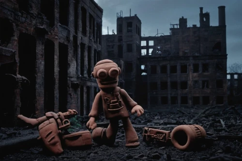 post apocalyptic,destroyed city,abandonded,post-apocalypse,abandoned factory,factory bricks,derelict,post-apocalyptic landscape,lost place,industrial ruin,dilapidated,wasteland,abandoned,rubble,stalingrad,abandoned places,primitive dolls,luxury decay,lost in war,gunkanjima,Unique,3D,Clay