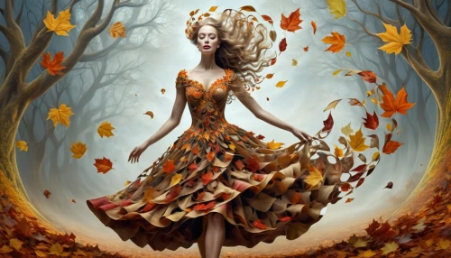 autumn background,autumn theme,autumn cupcake,autumn leaves,pumpkin autumn,autumn idyll,girl with tree,falling on leaves,golden autumn,autumn tree,faerie,autumn icon,ballerina in the woods,the autumn,fall leaves,fallen leaves,autumnal leaves,autumn,just autumn,autumnal,Illustration,Realistic Fantasy,Realistic Fantasy 40