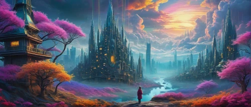 fantasy landscape,fantasy picture,fantasy city,3d fantasy,fantasy world,fantasy art,world digital painting,fantasia,dream world,fairy world,purple landscape,wonderland,fairy chimney,futuristic landscape,dreamland,aurora village,unicorn background,mushroom landscape,landscape background,enchanted,Photography,Documentary Photography,Documentary Photography 22