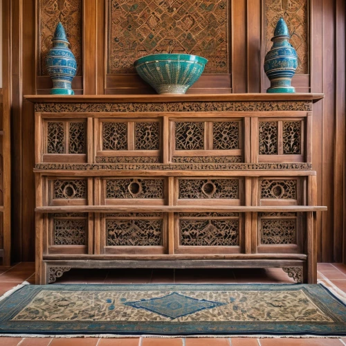 patterned wood decoration,china cabinet,sideboard,cabinet,antique sideboard,moroccan pattern,cabinetry,ottoman,tv cabinet,music chest,armoire,cabinets,antique furniture,chest of drawers,dresser,secretary desk,storage cabinet,art nouveau design,spanish tile,drawers