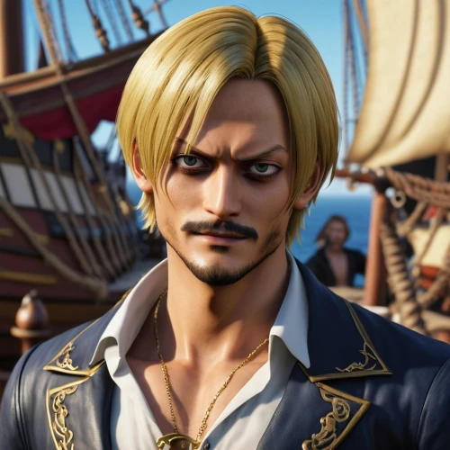 sanji,pirate,male character,galleon,pirates,pirate treasure,admiral von tromp,caravel,the emperor's mustache,ken,pompadour,east indiaman,galleon ship,manila galleon,rum,saji,alexander,bazaruto,hamelin,captain,Photography,General,Realistic