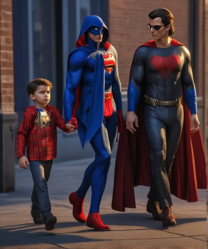 super dad,superheroes,caper family,justice league,fathers and sons,superman,the dawn family,super man,family outing,kid hero,ivy family,laurel family,marvels,heroes,trinity,nightshade family,big hero,walk with the children,wonder,families,Photography,General,Realistic