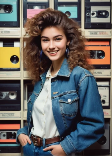 the style of the 80-ies,1980s,1980's,80s,retro girl,retro women,retro eighties,retro woman,eighties,musicassette,vintage 1978-82,cassette deck,1986,brooke shields,hi-fi,microcassette,1982,retro music,vintage girl,70s,Art,Classical Oil Painting,Classical Oil Painting 34