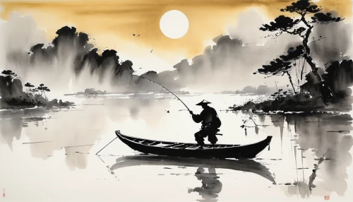 fisherman,fishing float,yi sun sin,mekong,erhu,fishermen,canoe,vietnam,samurai,people fishing,xing yi quan,paddler,chinese art,goki,fishing,mulan,khokhloma painting,dragon boat,nước chấm,monopod fisherman,Art,Artistic Painting,Artistic Painting 24