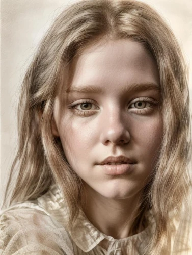 mystical portrait of a girl,portrait of a girl,girl portrait,lilian gish - female,fantasy portrait,young woman,girl in a historic way,child portrait,digital painting,katniss,girl drawing,girl in a long,portrait of christi,sepia,world digital painting,pale,young lady,female face,jessamine,female portrait