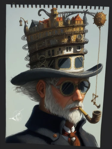 steampunk,magistrate,conductor,inspector,town crier,kokoshnik,clockmaker,doctoral hat,merchant,admiral von tromp,vendor,stovepipe hat,beekeeper's smoker,crown render,conical hat,police hat,hat,imperial crown,hat stand,mayor,Conceptual Art,Sci-Fi,Sci-Fi 01