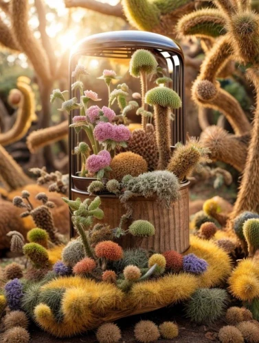 mushroom landscape,cacti,felted,flowerful desert,vegetables landscape,desert coral,pollen warehousing,tiny world,desert plants,macro world,fungal science,pollen,anthill,felted and stitched,art forms in nature,desert plant,beautiful succulents,natural art,diorama,cactus