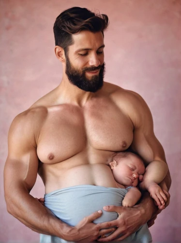 father with child,breast-feeding,breastfeeding,fatherhood,lactation,body-building,baby carrier,body building,super dad,dad and son,bodybuilder,baby care,protein,the father of the child,huggies pull-ups,muscle icon,father and son,bodybuilding,newborn baby,muscular,Illustration,Abstract Fantasy,Abstract Fantasy 10