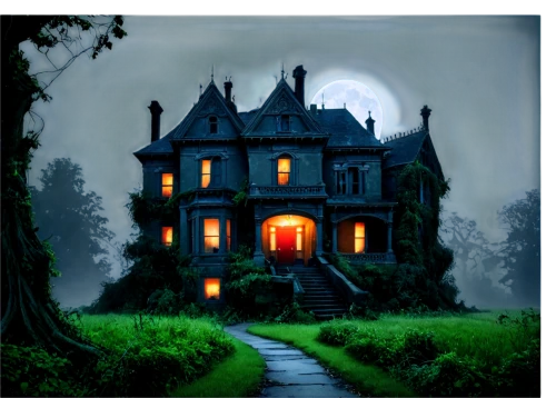 the haunted house,haunted house,witch's house,witch house,creepy house,haunted castle,lonely house,house silhouette,ghost castle,house in the forest,house painting,houses clipart,victorian house,halloween scene,halloween poster,doll's house,halloween illustration,halloween and horror,little house,the threshold of the house,Conceptual Art,Fantasy,Fantasy 04