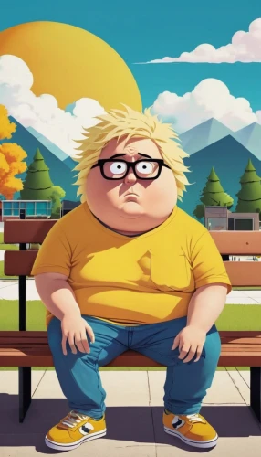 man on a bench,park bench,propane,jerry,picnic table,peter,bob,recess,parks,television character,chowder,animated cartoon,peter i,syndrome,peanuts,curb,bart,cute cartoon character,minion tim,bleachers,Conceptual Art,Daily,Daily 20