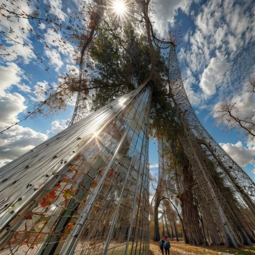 mirror house,magic tree,multiple exposure,poplar tree,9 11 memorial,wondertree,arbor day,loblolly pine,grove of trees,pine forest,spruce forest,sky tree,trees with stitching,lens reflection,south carolina,environmental art,parallel worlds,the trees in the fall,tepee,tree torch