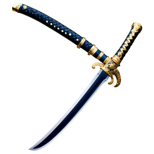 hunting knife,scabbard,king sword,samurai sword,bowie knife,sword,katana,hijiki,sanshin,dagger,sward,swordsman,cleanup,sabre,swordswoman,dark blue and gold,goki,aaa,ranged weapon,excalibur,Illustration,Realistic Fantasy,Realistic Fantasy 19