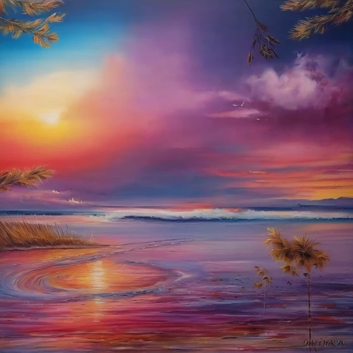 beach landscape,sea landscape,seascape,coastal landscape,purple landscape,oil painting on canvas,landscape with sea,landscape background,art painting,fantasy landscape,oil painting,oil on canvas,panoramic landscape,river landscape,dune landscape,desert landscape,an island far away landscape,landscape,waterscape,nature landscape,Illustration,Paper based,Paper Based 04