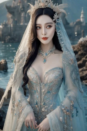 dead bride,bridal dress,white rose snow queen,the snow queen,bridal,the sea maid,suit of the snow maiden,fantasy woman,bridal clothing,bride,oriental princess,fairy queen,wedding dress,a princess,fantasy picture,celtic queen,silver wedding,bridal veil,fairy tale character,ice queen,Photography,Cinematic