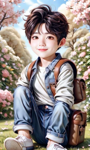 children's background,child in park,takato cherry blossoms,spring background,japanese sakura background,child portrait,cute cartoon character,child with a book,primary school student,portrait background,springtime background,anime cartoon,cute cartoon image,fairy tale character,world digital painting,child fairy,child is sitting,child boy,the cherry blossoms,spring greeting
