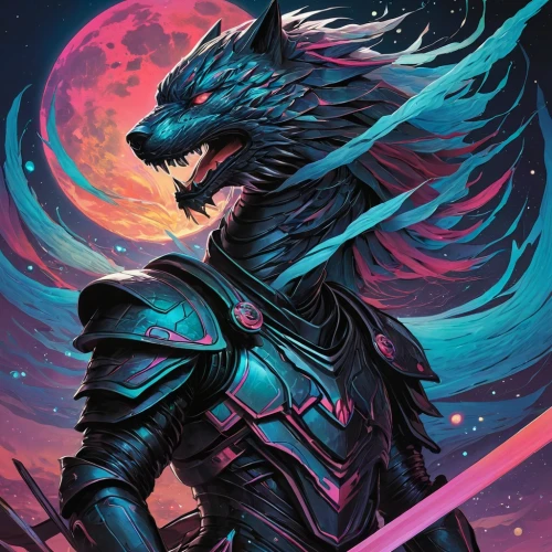 constellation wolf,howling wolf,unicorn background,nebula guardian,coyote,wolf,howl,lone warrior,unicorn,cg artwork,echo,unicorn art,knight,wind warrior,fantasy warrior,rein,argus,two wolves,posavac hound,sentinel,Conceptual Art,Sci-Fi,Sci-Fi 05