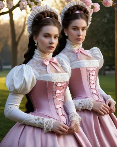 victorian fashion,the victorian era,victorian style,joint dolls,wedding dresses,porcelain dolls,bridal clothing,debutante,bodice,downton abbey,overskirt,princesses,quinceanera dresses,victorian lady,crinoline,costume design,two girls,victorian,folk costumes,noble roses,Photography,General,Natural