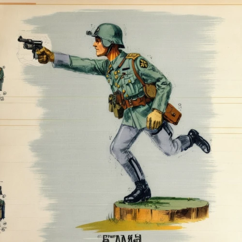 advertising figure,vintage post card,enamel sign,man holding gun and light,army men,baseball umpire,federal army,baseball drawing,game illustration,cool woodblock images,vintage base ball,rifleman,patrol,infantry,red army rifleman,american baseball player,vintage illustration,vintage advertisement,the sandpiper combative,ammunition box,Unique,Design,Character Design