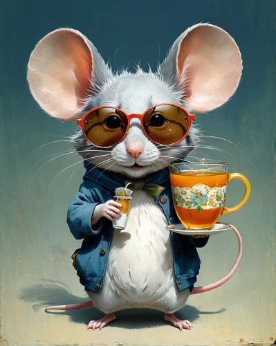 tea party cat,straw mouse,cat drinking tea,teacup,color rat,vintage mice,dormouse,musical rodent,mouse,coffee tea illustration,mice,macchiato,cat coffee,kopi luwak,mouse bacon,tea cup fella,white footed mouse,anthropomorphized animals,cappuccino,teatime,Illustration,Japanese style,Japanese Style 14