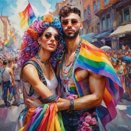pride parade,lgbtq,couple goal,pride,vegan icons,glbt,beautiful couple,gay pride,inter-sexuality,gay,gay love,oil painting on canvas,beautiful people,fuller's london pride,young couple,parrot couple,oil on canvas,luv is luv,two people,mom and dad,Illustration,Paper based,Paper Based 04