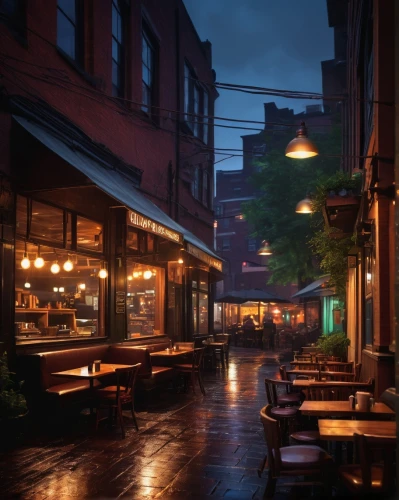 evening atmosphere,new york restaurant,meatpacking district,rain bar,street cafe,outdoor dining,old linden alley,wine tavern,alleyway,izakaya,rainy,lamplighter,restaurants,awnings,night scene,alley,blue hour,brooklyn,visual effect lighting,bistrot,Unique,Paper Cuts,Paper Cuts 01
