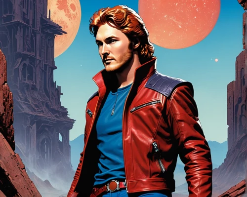 star-lord peter jason quill,red planet,lando,solo,sci fiction illustration,guardians of the galaxy,mission to mars,cg artwork,red chief,red super hero,emperor of space,sci fi,red cliff,darth talon,viewing dune,planet mars,science fiction,collectible action figures,trek,sci - fi,Conceptual Art,Sci-Fi,Sci-Fi 20