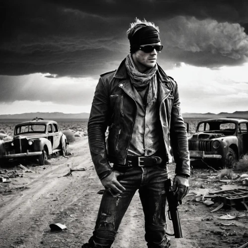 mad max,merle black,bodie,junkyard,junk yard,post apocalyptic,lincoln blackwood,scrapyard,salvage yard,wasteland,dean razorback,gale,biker,photo session in torn clothes,apocalyptic,diesel,deacon,black city,motorcyclist,harley-davidson,Photography,Black and white photography,Black and White Photography 08