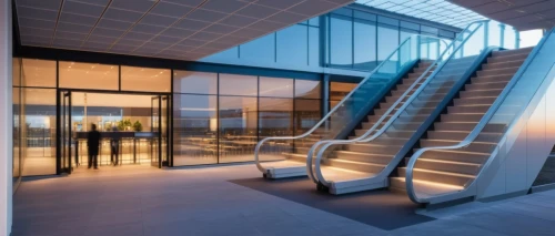 glass facade,outside staircase,block balcony,penthouse apartment,the observation deck,glass wall,observation deck,glass facades,modern architecture,winners stairs,stairwell,revolving door,modern office,staircase,elevators,glass building,winding staircase,entry path,structural glass,daylighting,Photography,General,Realistic