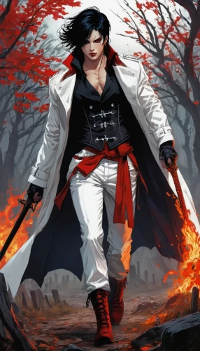 kenjutsu,swordsman,shinigami,martial arts uniform,samurai fighter,ren,sensei,yukio,samurai,sōjutsu,kame sennin,howl,naruto,2d,halloween background,black crow,xing yi quan,anime japanese clothing,male character,halloween frankenstein,Illustration,Realistic Fantasy,Realistic Fantasy 04