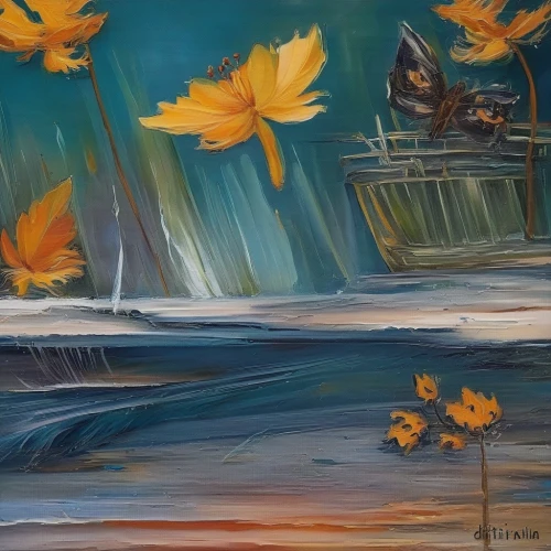lotus on pond,water lilies,autumn landscape,autumn background,water lotus,lily pond,fall landscape,abstract painting,boat landscape,waterlily,lotus pond,sea landscape,underwater landscape,sea beach-marigold,autumn still life,background abstract,oil painting,white water lilies,water scape,oil painting on canvas,Illustration,Paper based,Paper Based 04