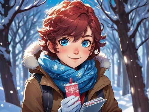 winter background,winter clothes,winterblueher,winter cherry,winter clothing,winter,christmas snowy background,early winter,nora,in the winter,snow cherry,winter dress,winter dream,snow drawing,winter magic,seasons,winter festival,christmas messenger,scarf,christmas snow,Illustration,Japanese style,Japanese Style 05
