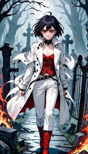 swordswoman,vampire lady,anime japanese clothing,vampire woman,halloween banner,white and red,snow white,yukio,scarlet sail,sword lily,red riding hood,blood stain,queen of hearts,monsoon banner,haunebu,psychic vampire,halloween background,fire red eyes,uruburu,erika,Anime,Anime,General