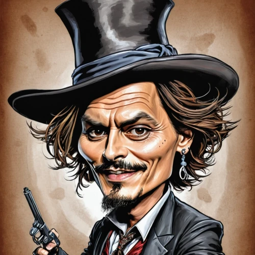 caricaturist,deadwood,guy fawkes,caricature,hatter,ringmaster,vector illustration,johnnycake,gambler,ledger,geppetto,stetson,holmes,sherlock holmes,uncle sam,tyrion lannister,revolver,cartoon doctor,john day,huckleberry,Illustration,Abstract Fantasy,Abstract Fantasy 23