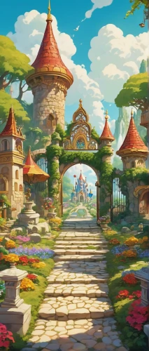 cartoon video game background,studio ghibli,fairy village,aurora village,meteora,background with stones,landscape background,fantasy landscape,oktoberfest background,bird kingdom,knight village,background images,mushroom landscape,fantasy world,backgrounds,resort town,children's background,fairy world,background image,popeye village,Illustration,Paper based,Paper Based 12