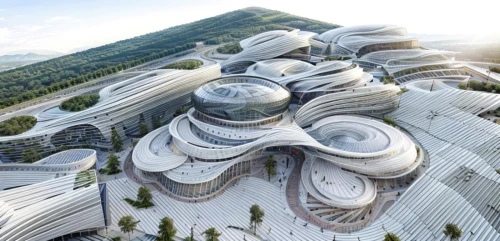 futuristic architecture,futuristic art museum,solar cell base,chinese architecture,roof domes,sky space concept,sochi,yuanyang,eco-construction,honeycomb structure,futuristic landscape,hongdan center,eco hotel,marble palace,building honeycomb,hahnenfu greenhouse,maglev,roof landscape,jewelry（architecture）,snow roof,Architecture,Large Public Buildings,Futurism,Organic Futurism