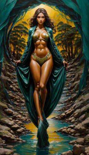 sorceress,mother earth,fantasy woman,water nymph,dryad,merfolk,secret garden of venus,the enchantress,fantasy art,cybele,celtic queen,mother nature,rusalka,fantasy picture,warrior woman,mother earth statue,aphrodite,shamanic,polynesian girl,green mermaid scale