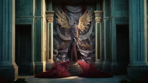 hall of the fallen,blood church,sepulchre,throne,the throne,the fallen,the door,dead bride,a curtain,rapunzel,the threshold of the house,shrine,curtain,in the door,priestess,doorway,cloak,a drop of blood,the sleeping rose,pillar