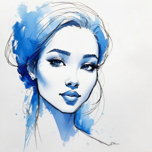 watercolor blue,blue painting,fashion illustration,watercolor,watercolor paint,watercolor sketch,watercolor painting,watercolors,watercolor pin up,watercolor paper,watercolor women accessory,watercolour,watercolor pencils,blue background,blu,blue hydrangea,water color,girl drawing,ink painting,jasmine blue,Illustration,Black and White,Black and White 08
