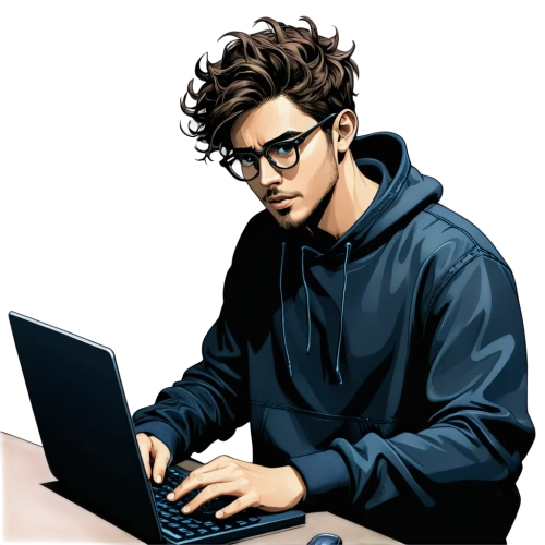 vector illustration,vector art,coder,man with a computer,blogger icon,wpap,illustrator,tumblr icon,hacker,laptop,computer freak,adobe illustrator,anonymous hacker,dj,computer addiction,flat blogger icon,hacking,digital painting,world digital painting,soundcloud icon,Illustration,Black and White,Black and White 05