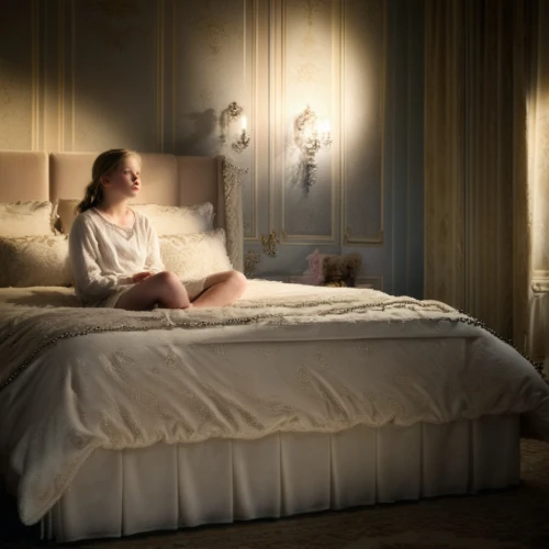 woman on bed,girl in bed,the girl in nightie,bed linen,bedside lamp,bed,table lamp,sleeping room,bedroom,visual effect lighting,four-poster,table lamps,mattress,cuckoo light elke,relaxed young girl,the girl in the bathtub,scene lighting,woman laying down,nightgown,canopy bed