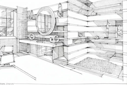 house drawing,architect plan,technical drawing,archidaily,kitchen design,an apartment,cabinetry,kitchen interior,shelving,kirrarchitecture,floorplan home,orthographic,wireframe,dolls houses,the boiler room,shelves,wireframe graphics,engine room,basement,wine cellar,Design Sketch,Design Sketch,Hand-drawn Line Art