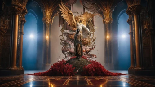 centrepiece,blood church,the throne,altar of the fatherland,sepulchre,baroque angel,bernini altar,throne,garuda,flower of the passion,baroque,pillar of fire,hall of the fallen,archangel,the angel with the cross,rococo,angel statue,eros statue,temples,vestment