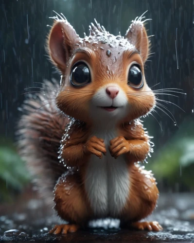 squirell,fox in the rain,chipmunk,squirrel,cute cartoon character,eurasian squirrel,the squirrel,conker,douglas' squirrel,hungry chipmunk,in the rain,red squirrel,eurasian red squirrel,cute animal,knuffig,cute animals,chipping squirrel,baby groot,squirrels,rainy
