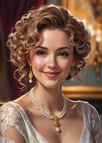 jane austen,victorian lady,bridal jewelry,pearl necklace,romantic portrait,bridal accessory,a charming woman,queen anne,cinderella,pearl necklaces,angelica,tiana,the victorian era,bridal,british actress,hollywood actress,princess sofia,debutante,girl in a historic way,emile vernon,Conceptual Art,Daily,Daily 35