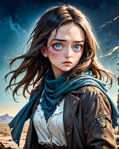 little girl in wind,game illustration,sci fiction illustration,world digital painting,rosa ' amber cover,portrait background,girl with gun,the girl's face,fantasy portrait,mystical portrait of a girl,girl on the dune,cg artwork,girl with speech bubble,girl portrait,vanessa (butterfly),blue bird,illustrator,author,flying girl,french digital background,Anime,Anime,General