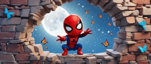 cartoon video game background,spiderman,spider-man,superhero background,spider bouncing,spider man,game illustration,wall,red super hero,mobile video game vector background,spider,brick wall background,stone background,cg artwork,action-adventure game,wishing well,game art,brick background,children's background,android game,Unique,3D,3D Character