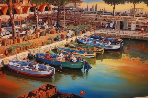 fishing boats,wooden boats,dubai creek,boats in the port,fishing village,boats,small boats on sea,gondolas,rowboats,row boats,boat harbor,boat landscape,gondolier,rowing boats,boat yard,canoes,sailing boats,pedal boats,harbor,fish market,Illustration,Paper based,Paper Based 04