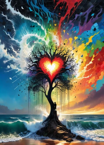 colorful tree of life,colorful heart,tree heart,tree of life,love earth,magic tree,heart background,painted tree,rainbow background,flourishing tree,loveourplanet,nature love,watercolor tree,colorful background,heart chakra,all forms of love,heart flourish,the heart of,handing love,psychedelic art,Conceptual Art,Graffiti Art,Graffiti Art 08