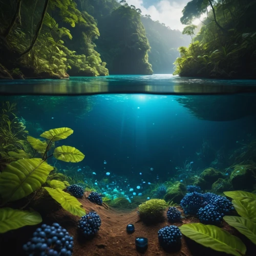 underwater landscape,underwater oasis,ocean underwater,underground lake,underwater background,blue grapes,underwater world,mountain spring,beautiful lake,fractal environment,calm water,the body of water,waterscape,colorful water,green water,water scape,blue waters,fantasy landscape,tide pool,blue water,Conceptual Art,Sci-Fi,Sci-Fi 12